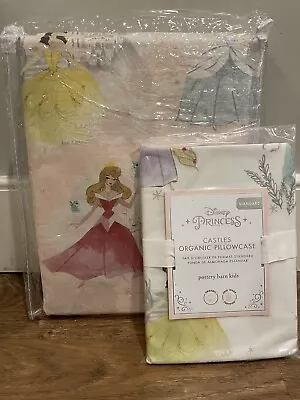 Pottery Barn Kids Disney Princess Castles Twin Duvet & Sham Blush • $69.95