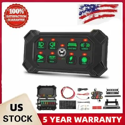 8 Gang Switch Panel Led Light Electrical Relays System Marine 12/24V • $79.99