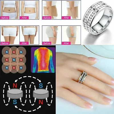 Weight Loss Crystal Rhinestone Ring Slimming Healthcare Ring Magnetic JewelrY*mx • $1.54