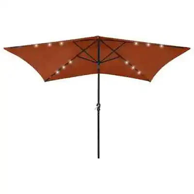 Garden Umbrella With LED Lights Outdoor Patio Pool Cantilever Parasol Steel Pole • $70.20