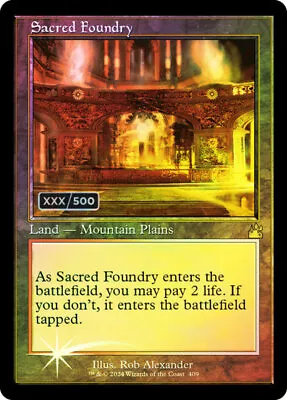 1x Sacred Foundry - Foil - Retro Frame (Serialized) NM-Mint English Ravnica Rem • $325.98