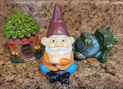 Small Garden Indoor And Outdoor Decor Included: Gnome Frog And House Fantasy • $12