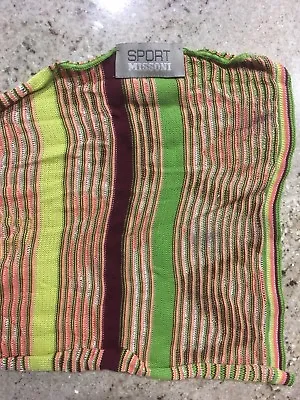 MISSONI SPORT Border Pattern Knit Scarf Multicolored • $30