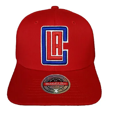 LA Clippers Mitchell & Ness NBA Redline Flex Snapback Cap 3D Logo Red Hat NWT • $29.99