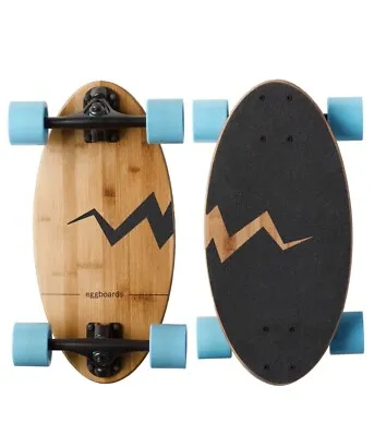 Eggboard Mini Bamboo Longboard Cruiser Skateboard Ocean Blue • $88