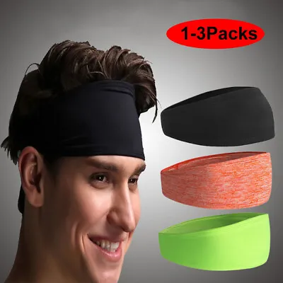 1-3PCS Women Men Headband Moisture Wicking Sport Sweatband  Yoga Gym Fitness New • $5.97