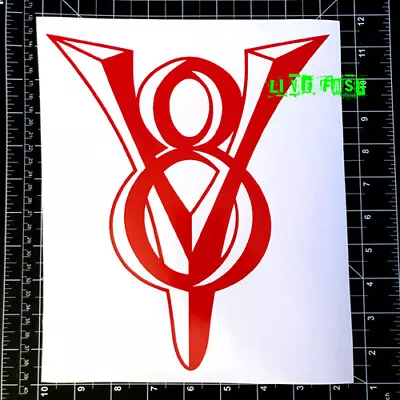 $4.99 • Buy V8 EMBLEM BADGE DECAL STICKER VINYL Flathead Hot Rod Muscle Car Classic Car 