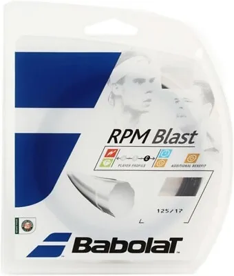 Babolat RPM Blast 17G 1.25mm Black Tennis String 40 Feet/12.2 Meters • $16.99