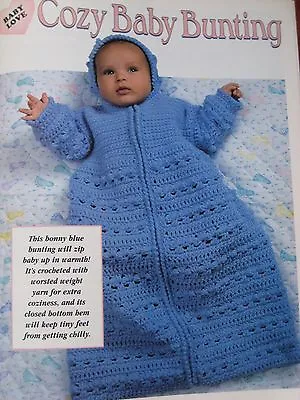 Cozy Baby Bunting;  (#1096-35) Vintage  Crochet  Pattern • $1.95