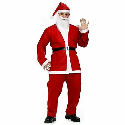 £8.99 • Buy SANTA CLAUS COSTUME Father Christmas Suit Complete Fancy Dress Outfit Adult Hat 