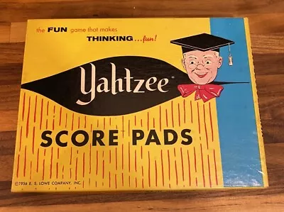 1956 Original YAHTZEE Score Sheet Pads  ES Lowe USA Replacement Full Vintage Box • $8