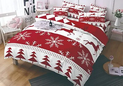 $29 • Buy All Size Bed Ultra Soft Quilt Duvet Doona Cover Set Christmas Bedding Santa Xmas