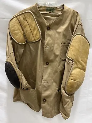 Vintage 50's Imperial 10X Military Twill & Leather Rifle Shooting Jacket Sz 46 • $89.95