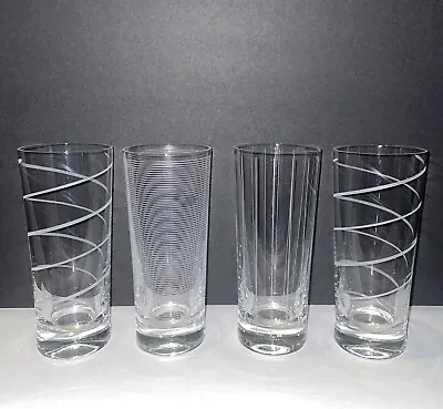 Set Of 4! Mikasa Cheers 7.25” Etched Highball Glasses • $39.99