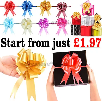 £2.79 • Buy 10 Large Pull Bows 50mm Wedding Car Gift Wrap Party Florist Poly Ribbon UK