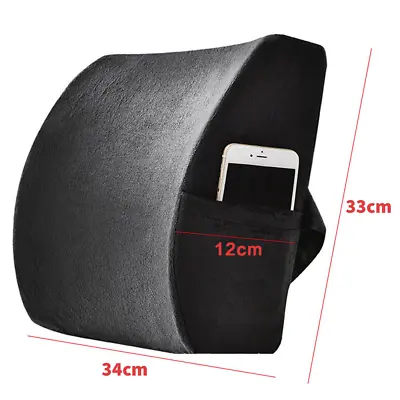 Lumbar Back Support Cushion Car Seat Wheelchair Office Chair Pillow Memory Foam • £10.99