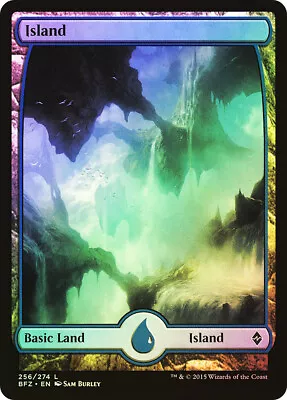 MTG FOIL Island 256 Full Art  - Battle For Zendikar • $1.89