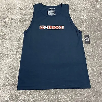 Volcom Mens Tank Top Shirt Small Navy Blue Blatter Sleeveless Logo Casual NWT • $14.99