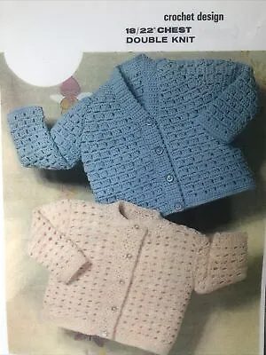 CROCHET Pattern For Baby’s Cardigans DK 18” And  22” Chest See Details ( B44 ) • £3.10