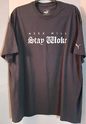 Puma Men's T-shirt Meek Mill  Stay Woke  Black Size XXL • $20.99
