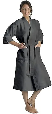 Monarch Cypress Microfiber Spa Robe Size M Womens Gray Kimono Chamois • $24.99
