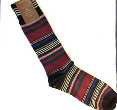 Men's Florsheim Dress Casual Colorful Stripes Crew Socks Shoe Size 6 -12.5 • $8.94