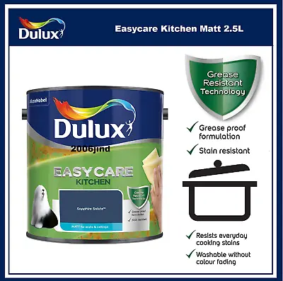 £20.77 • Buy Dulux Easycare Kitchen Matt 2.5L - Sapphire Salute