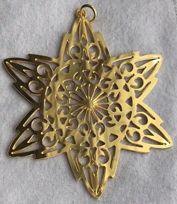 1999 MMA Brass Gold Plated Star Snowflake Ornament Metropolitan Museum Of Art • $35