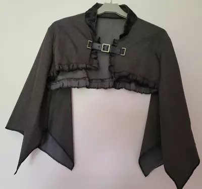 Ladies Brown Steampunk Bolero Black Lace Pleats Shrug • $6.20