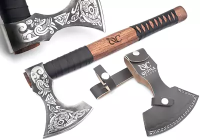 Custom Handmade Carbon Steel Viking Axe ERIK Axe Throwing Norse With Sheath New • $55.99