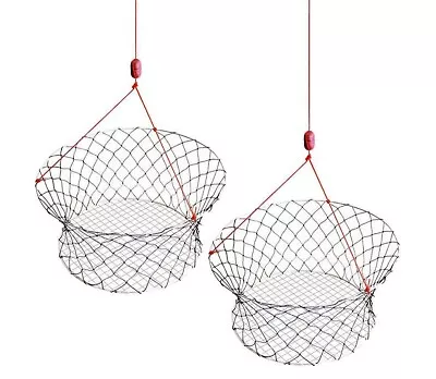 2 X Wilson Ready Rigged Wire Bottom Crab Nets- 2 Rings With Float And Rope • $39.90