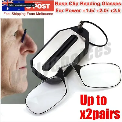 1 2x Convenience Keychain Mini Nose Clip Reading Glasses + Case Thinoptics Style • $8.29