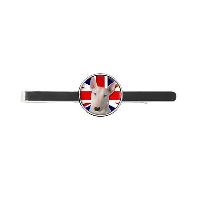 English Bull Terrier Dog Union Jack Flag Tie Slide Bar Birthday Gift C273 • £8.99