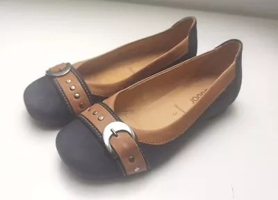 Ladies Gabor Indiana Ballet Flat Pumps Slip On Size 3 Navy/ Tan Great Condition  • £14.99