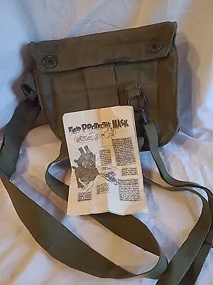 Vintage US Military Issue M17 Gas Mask Carrier Bag With Original Instructions • $24.99