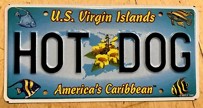 U.s. Virgin Islands Vanity License Plate   Hot Dog   Frankfurter Mustard Buns • $34.99