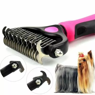 Dog Pet Cat Grooming Comb Brush Undercoat Rake Dematting Deshedding Trimmer Tool • £7.07