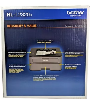 Brother Monochrome HL-L2320D Laser Printer Duplex Printing Black +6'ft USB Cable • $138.88