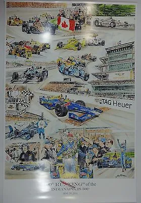 2016 Indianapolis 500 Winner Alexander Rossi 100TH Running Collector Poster • $39.99