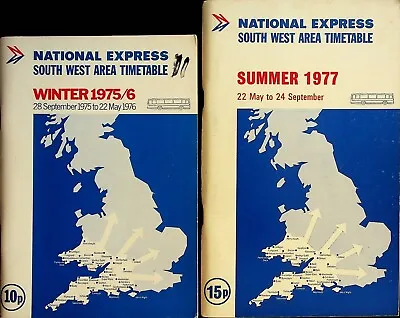 £6.99 • Buy National Express Coach South West Area Timetable (2) Winter 1975/6 + Summer 1977