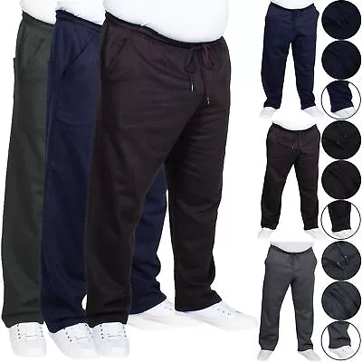 Big Size Mens Elasticated Fleece Joggers 4XL 5XL 6XL 7XL 8XL 9XL Bottoms Pants • £9.99