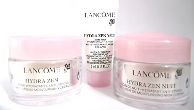 LANCOME Hydra Zen Set Day + Night 15ml Each + Eye 5ml Brand New • £24.95