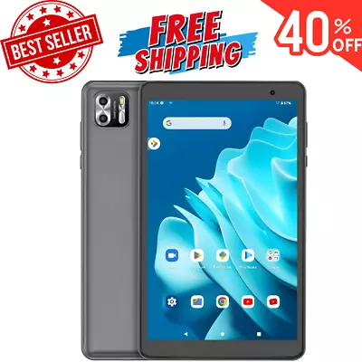 PRITOM 8 Inch Tablet Android 13 8GB(4+4 Expand) RAM 64GB ROM1TB Expand1280x80 • £71.16