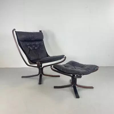 Vintage Midcentury Danish Brown Leather Falcon Chair & Ottoman Sigurd Resell4200 • $2742.02