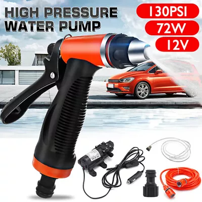 Portable Car Washer Water Pump Kit 12V Sprayer Cleaner Hose Van High Pressure • £14.99