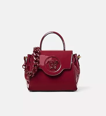 Versace La Medusa Patent Leather Small Handle Bag-Claret ( Origin $2325 ) • $2413.58