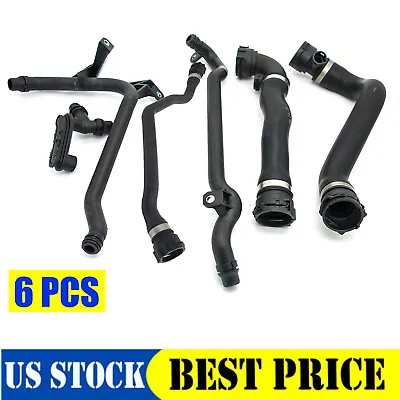For BMW E46 Upper & Lower Thermostat Expansion Tank Water Radiator Hose Kit 6PCS • $69.99