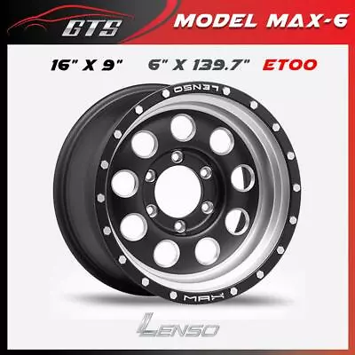 16x9.0 Lenso MAX-6 Wheel 6x139.7 For Mazda BT-50 Pro 2012 -2020 Off Road (4pcs) • $1471.08