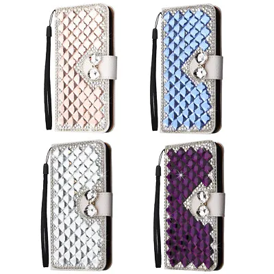 For Samsung S24 Ultra A70 M30 Bling Glitter Filp Wallet Stand Phone Case Cover • $16.93