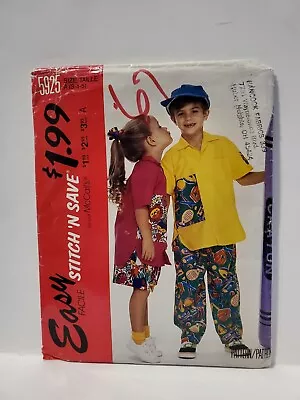 Easy Stitch N Save By McCall's 5925 Child Size 3-4-5 Uncut 1992 • $5.50